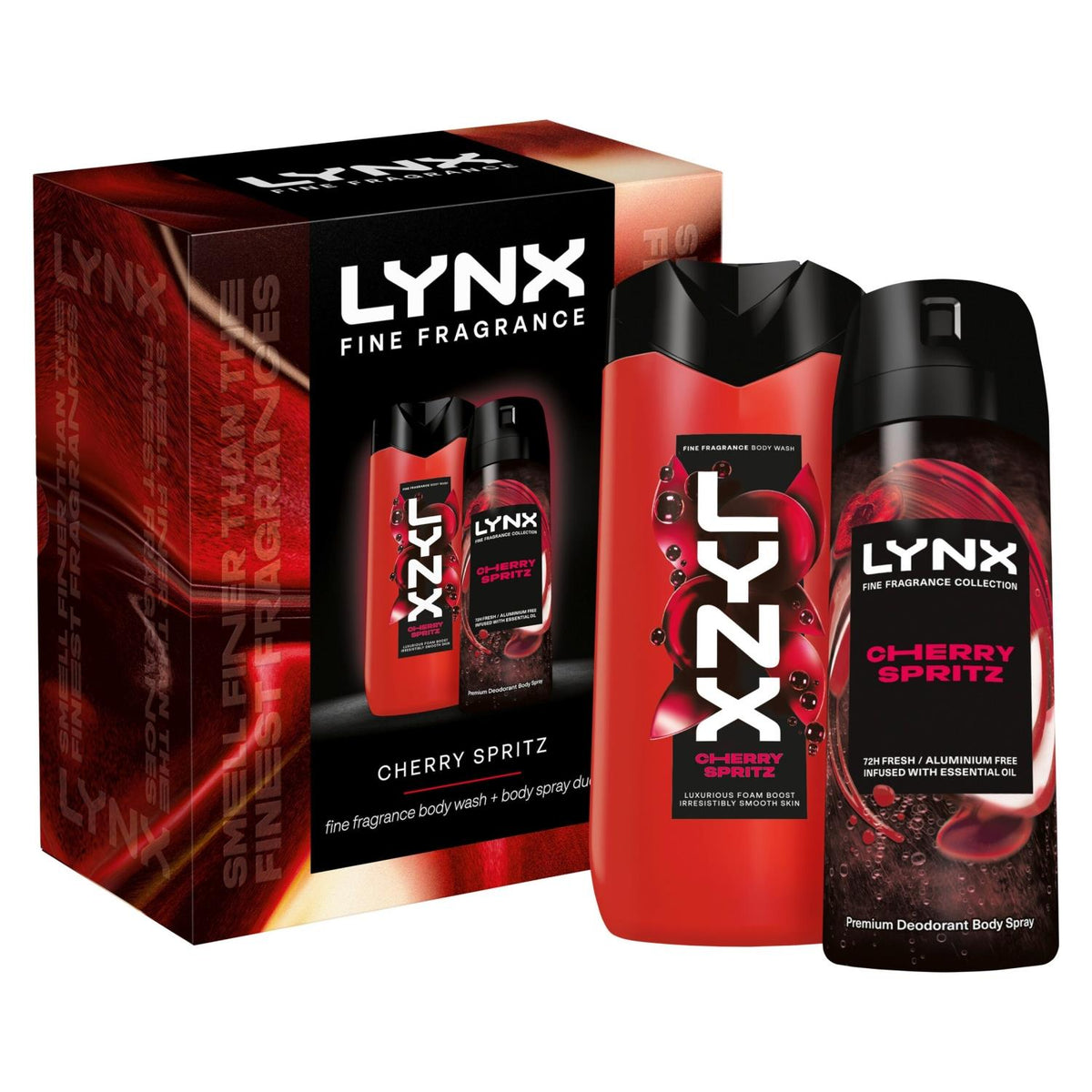 Lynx Fine Fragrance Cherry Spritz Body Spray & Wash Set