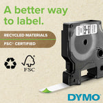 Rhino Vinyl Polyester Labels Industrial 19mm X 5.5m Black Print On White