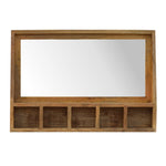 Solid Wood 5 Slot Floating Unit With Mirror