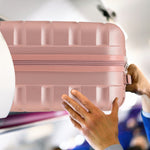 56x45x25cm Hard Cabin Suitcase - Lightweight 2-Wheel ABS Carry On Hand Luggage | Cabin | Rose