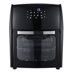 12l Digital Air Fryer Oven With Rotisserie & Skewer Set – 1800w Large Capacity, Touch Panel, 8 Preset Modes, Mesh Tray & Oil Collection Tray