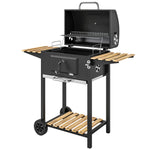 Outsunny Charcoal Bbq Grill W/ Warming Rack 3 Shelves Temperature