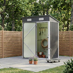 5 X 3ft Metal Garden Storage Shed With Lockable Door | Black