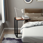 C-shape Side End Table W/ Steel Frame Wide Base | Natura