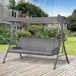2-in-1 Patio 3 Seater Swing Chair Hammock W/ Cushion Canopy