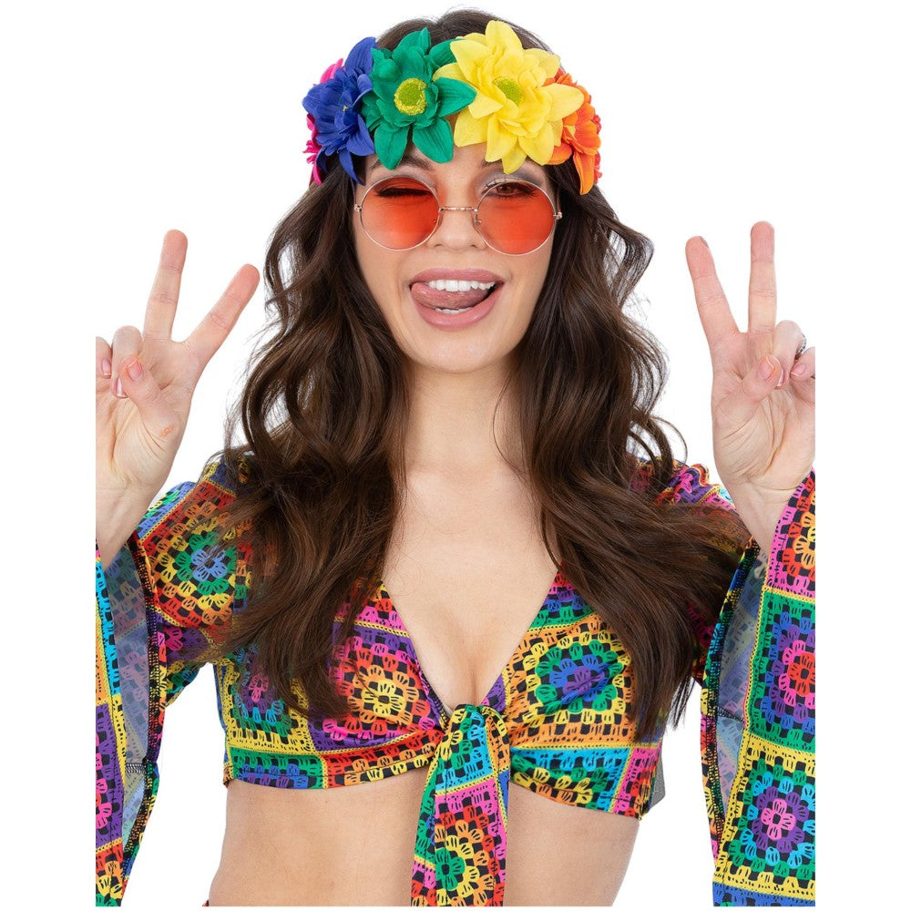 Rainbow Hippie Flower Crown