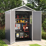 4x3ft/5x4ft Apex Roof Garden Plastic Storage Shed With Lockable Door | Large