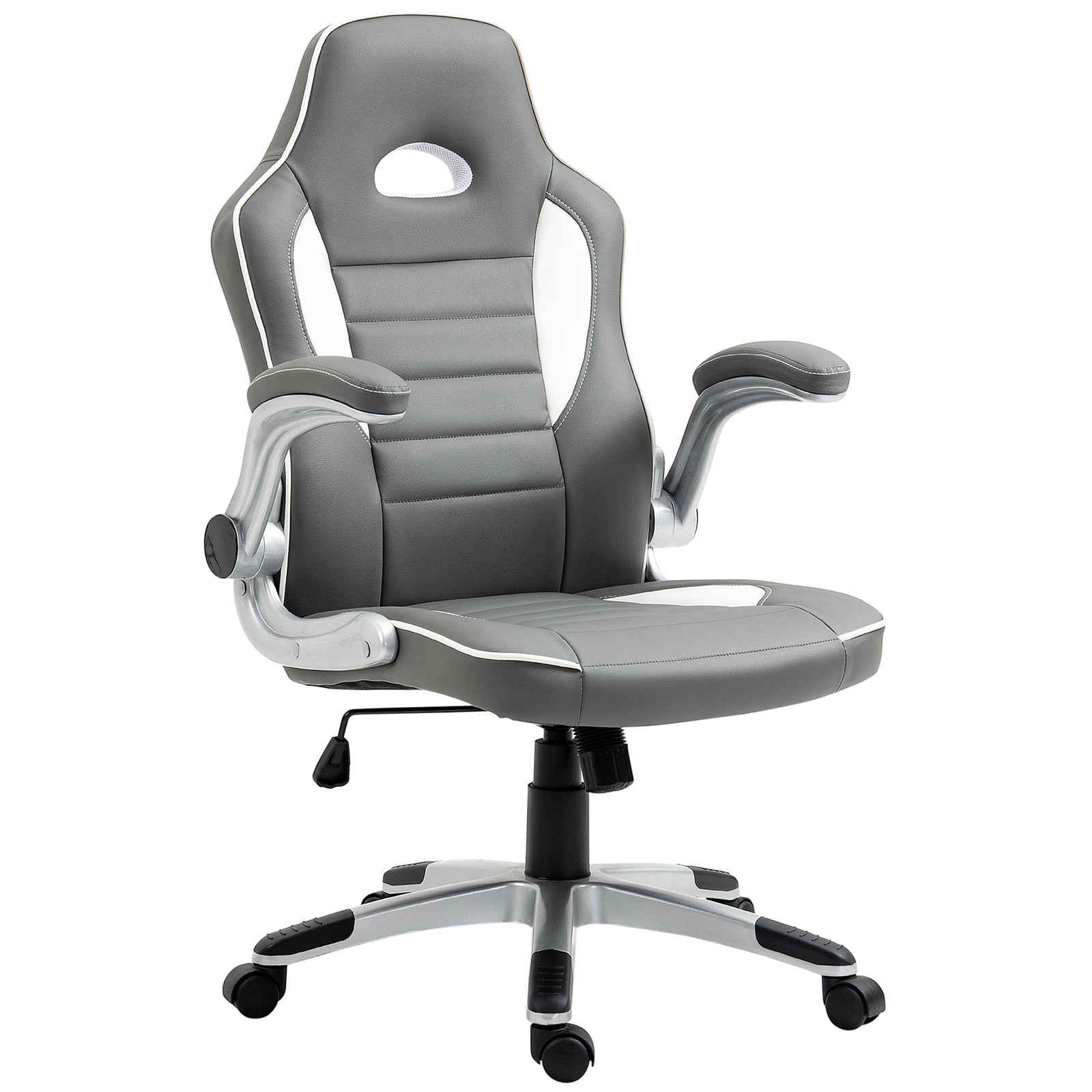 Gaming Chair Adjustable Flip Up Arms Grey