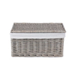 Wicker Antique Wash Cotton Lined Storage Basket | Small | Brown