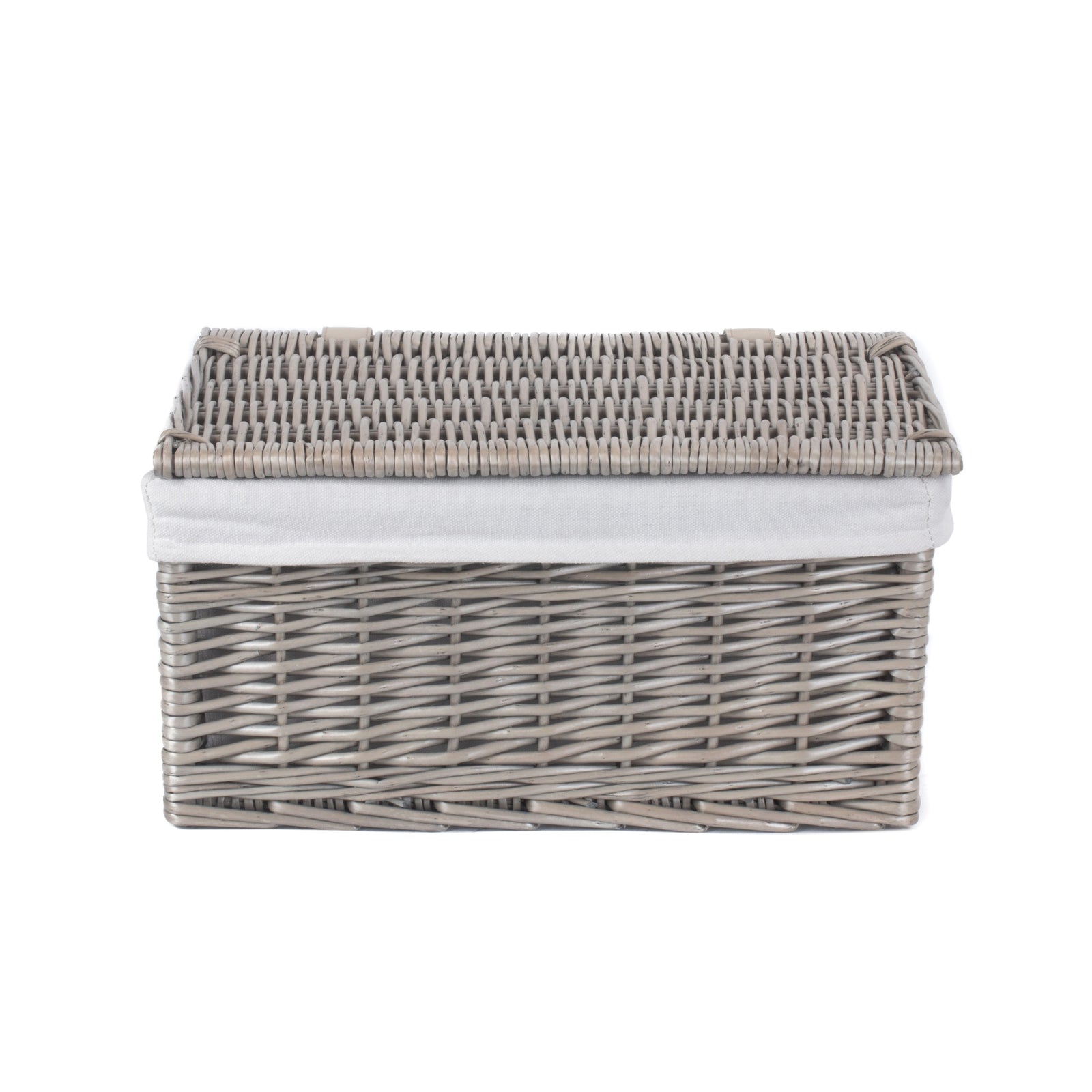 Wicker Antique Wash Cotton Lined Storage Basket | Small | Brown