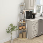 5-tier Corner Shelf, Shelving Unit With Adjustable Feet | One Size | Natural