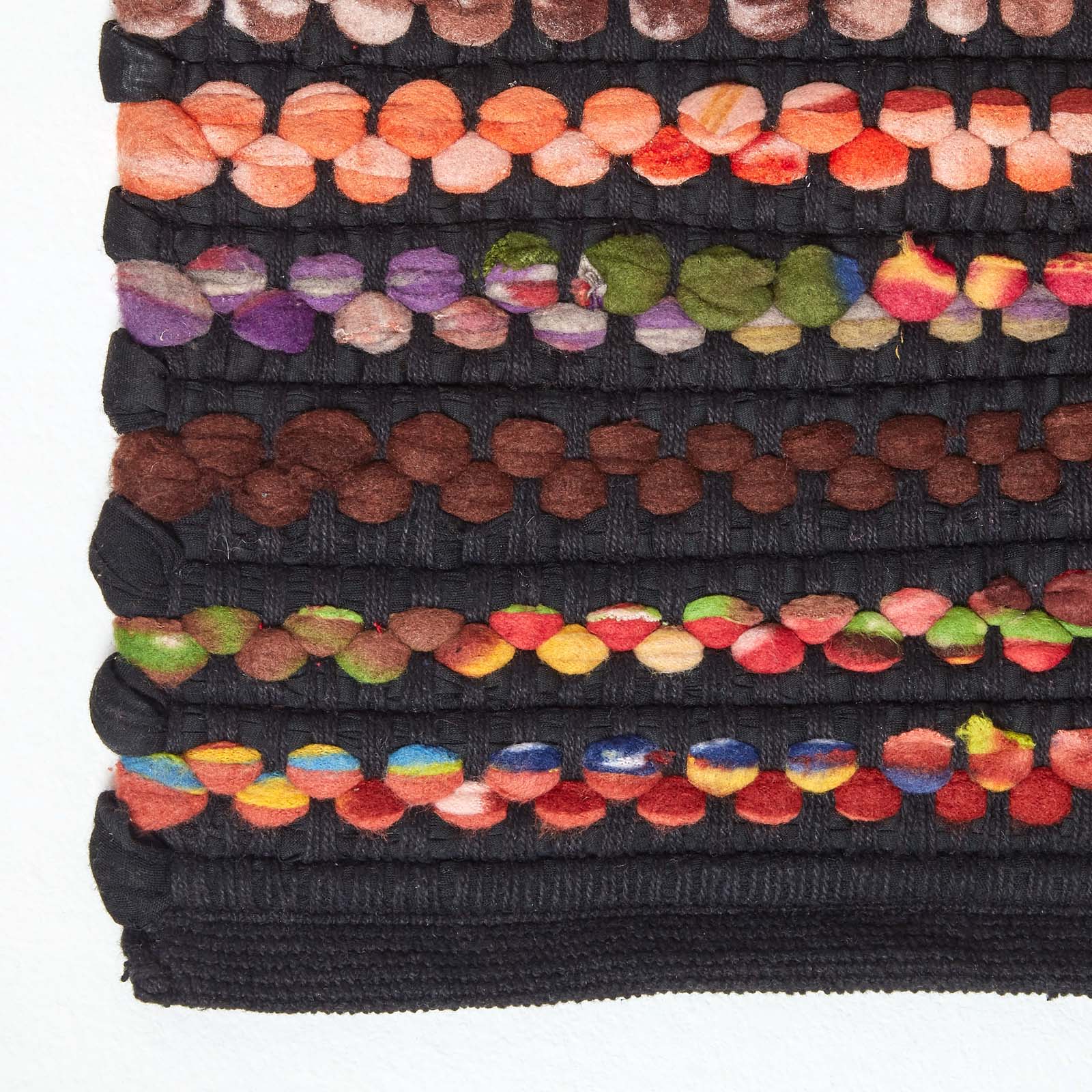Handwoven Multi Coloured Recycled Chindi Folk Rug | 150cm x 220cm | Multi Colour