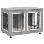 Dog Crate Furniture, Dog Crate End Table W/ Soft Cushion, Double Door