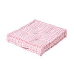 Cotton Gingham Check Floor Cushion | 40cm x 40cm | Pink