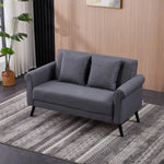 Contemporary Upholstered Loveseat Sofa With Rolled Arms