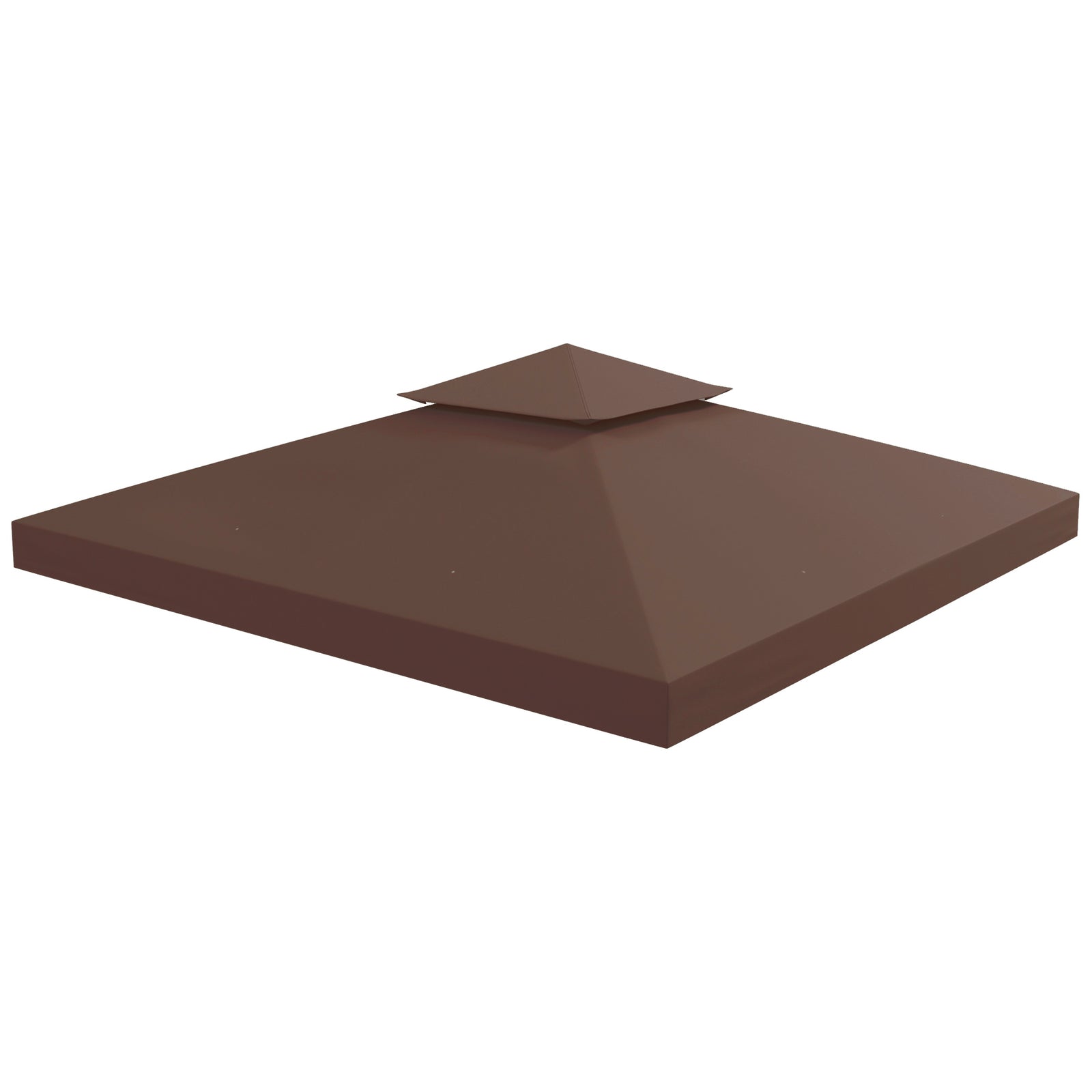 3x3m Gazebo Top Cover Double Tier Canopy Replacement | Coffee