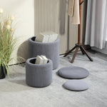Modern Fabric Storage Ottoman, Set Of 2 | Dove Gray