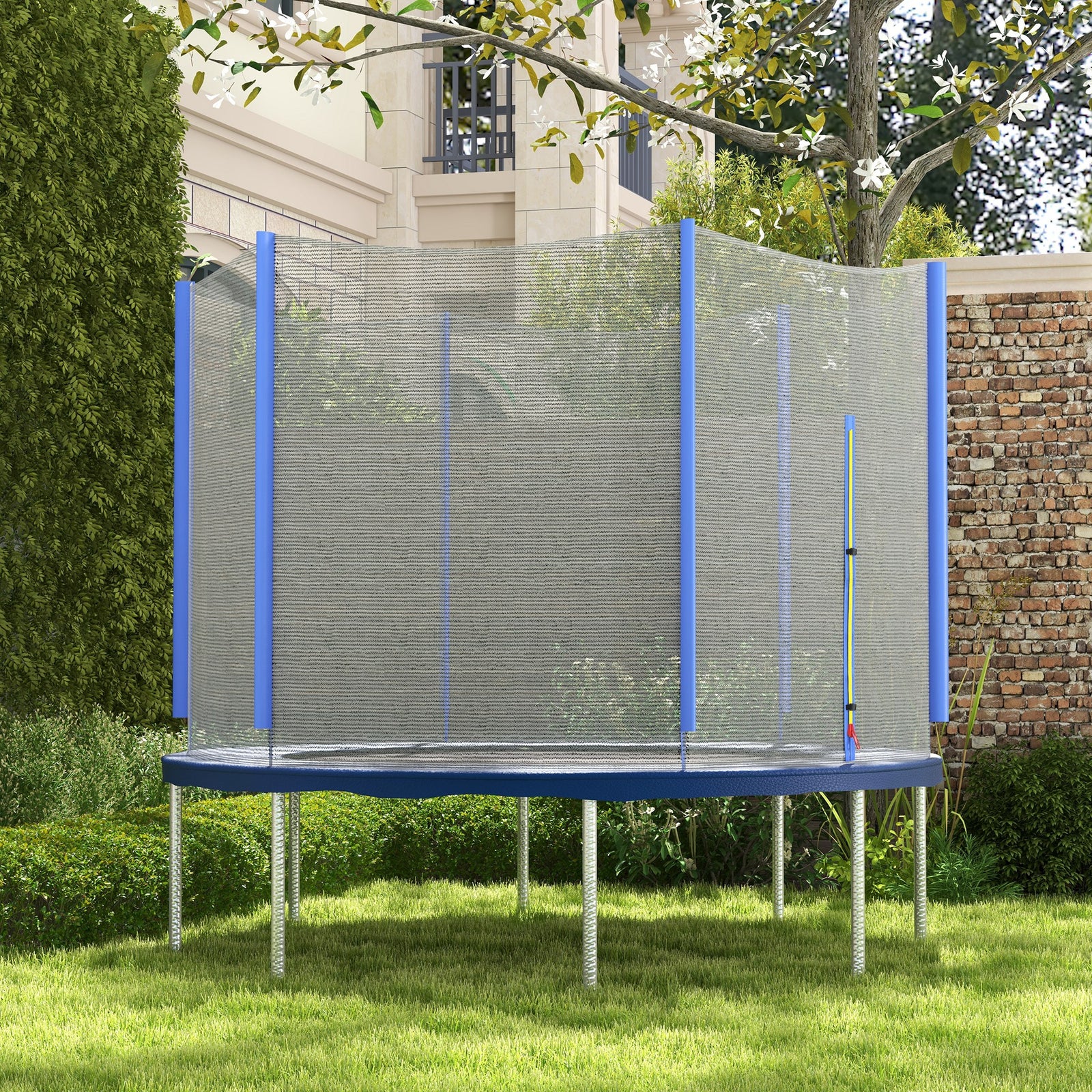 10ft Trampoline Net Replacement Safety Net W/ Zipped Door | Blue