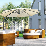 3x3m Cantilever Parasol W/ 360° Crank Handle Tilt | Cream