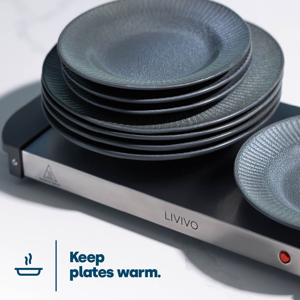 Livivo Electric Buffet Server 4.5l With Removable Trays And Temperature Dial