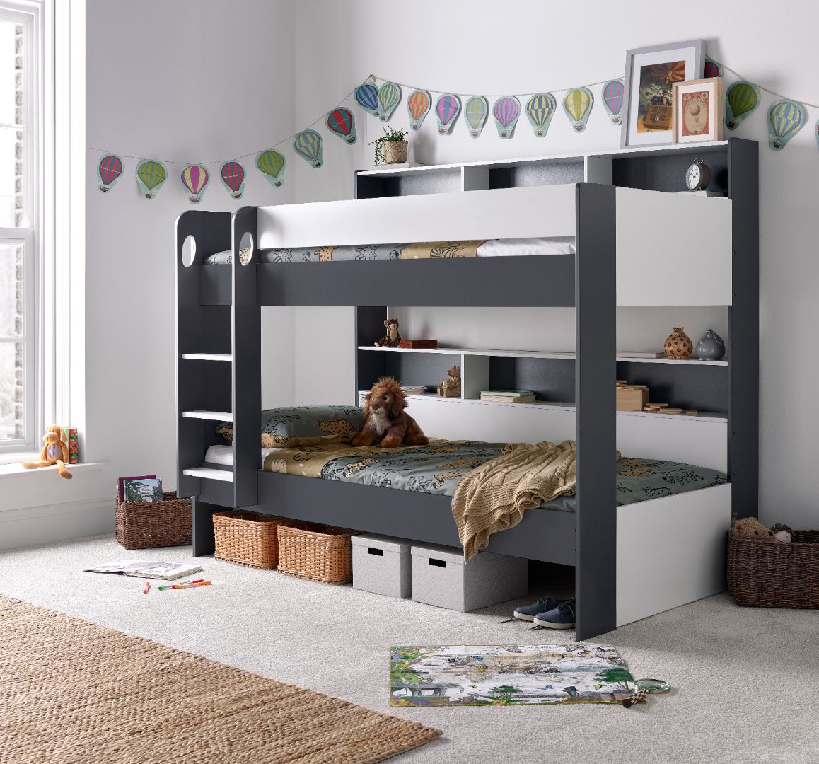 Olly Storage Bunk Bed Without Drawer | Single | Grey