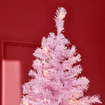 5/6/7ft Tall Prelit Pencil Artificial Christmas Tree | 7ft | Pink