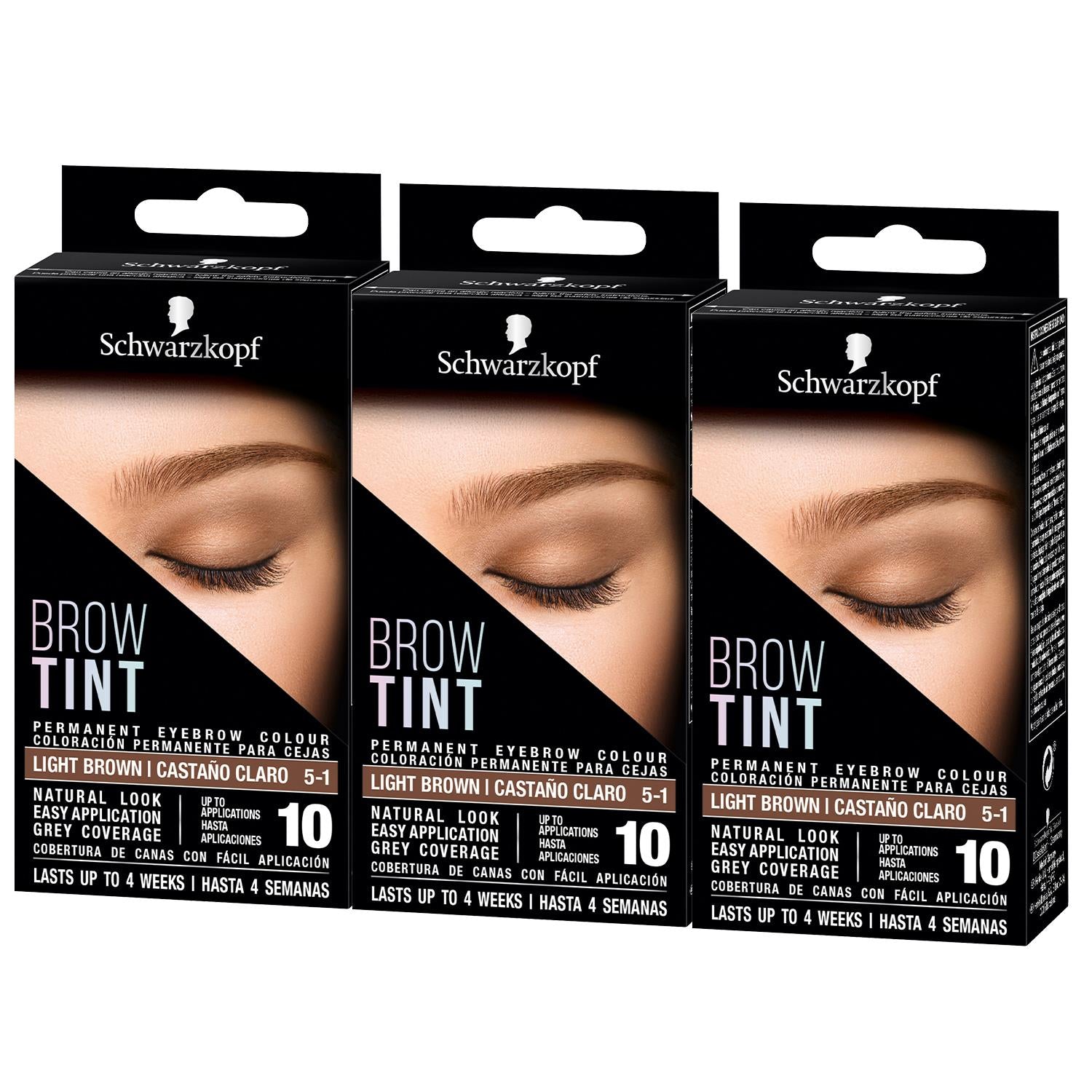Schwarzkopf Tint Professional Formula Eyebrow Dye Brow Tinting Kit Light Brown 3pk