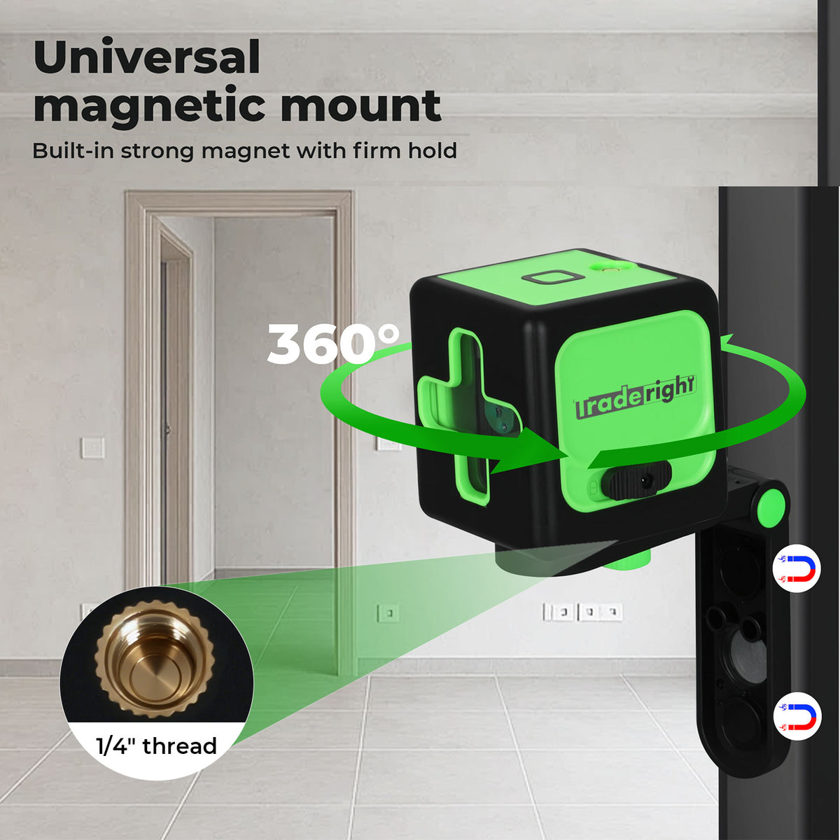 Green Laser Level 360° Self Leveling Green Light Ip54 Water Resistant | Green