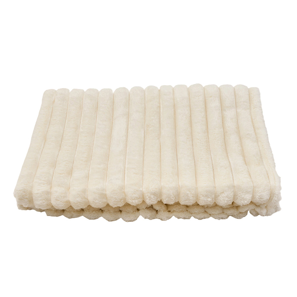 Cozy Striped Throw Blanket Soft Double-sided Use, Warm, Fade-resistant & Easy To Clean | Extra Large | Beige
