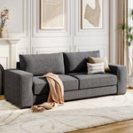 3-seater Fabric Sofa, Dark Grey – Deep Cushioned, Modern Design