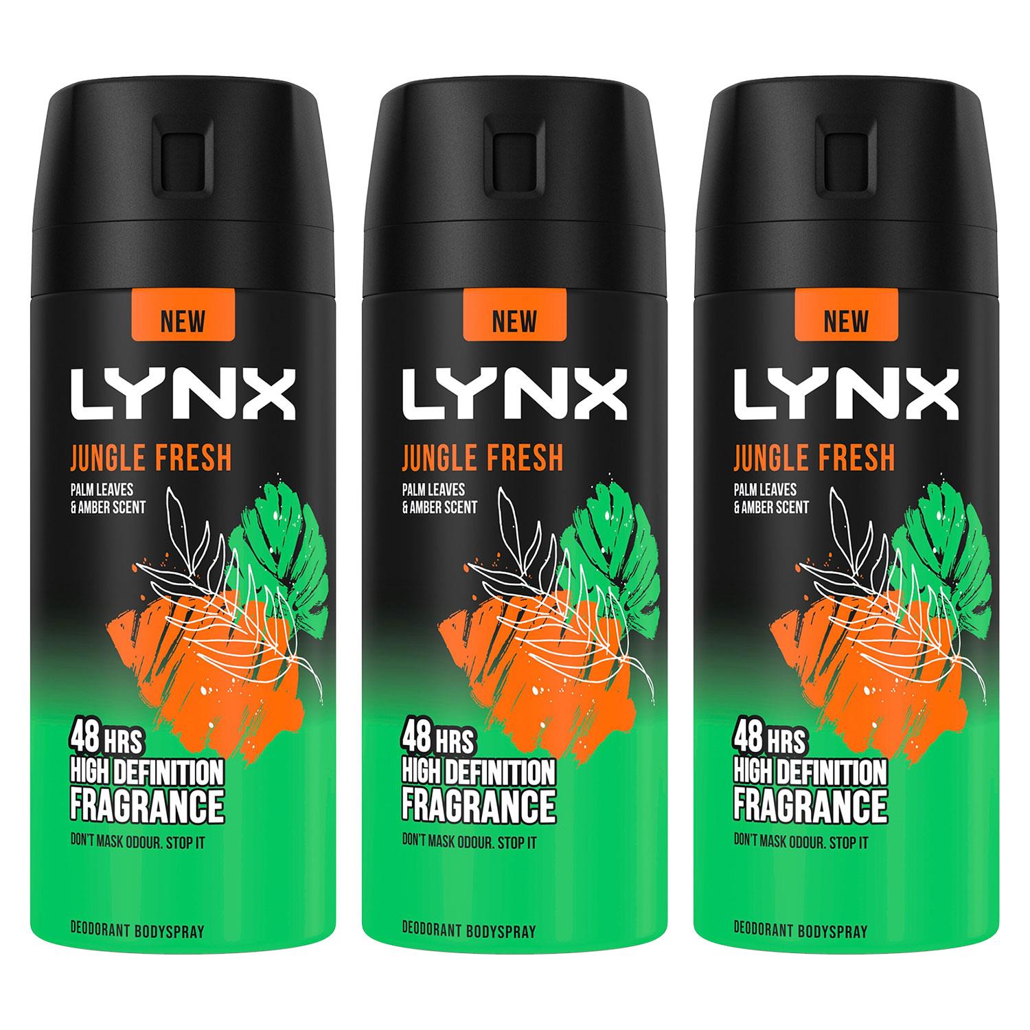 Body Spray Jungle Fresh 48h High Definition Fragrance Deodorant 150ml, 3pk