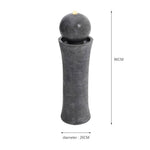 Outdoor Modern Cylindrical Water Polo Fountain With Warm Light