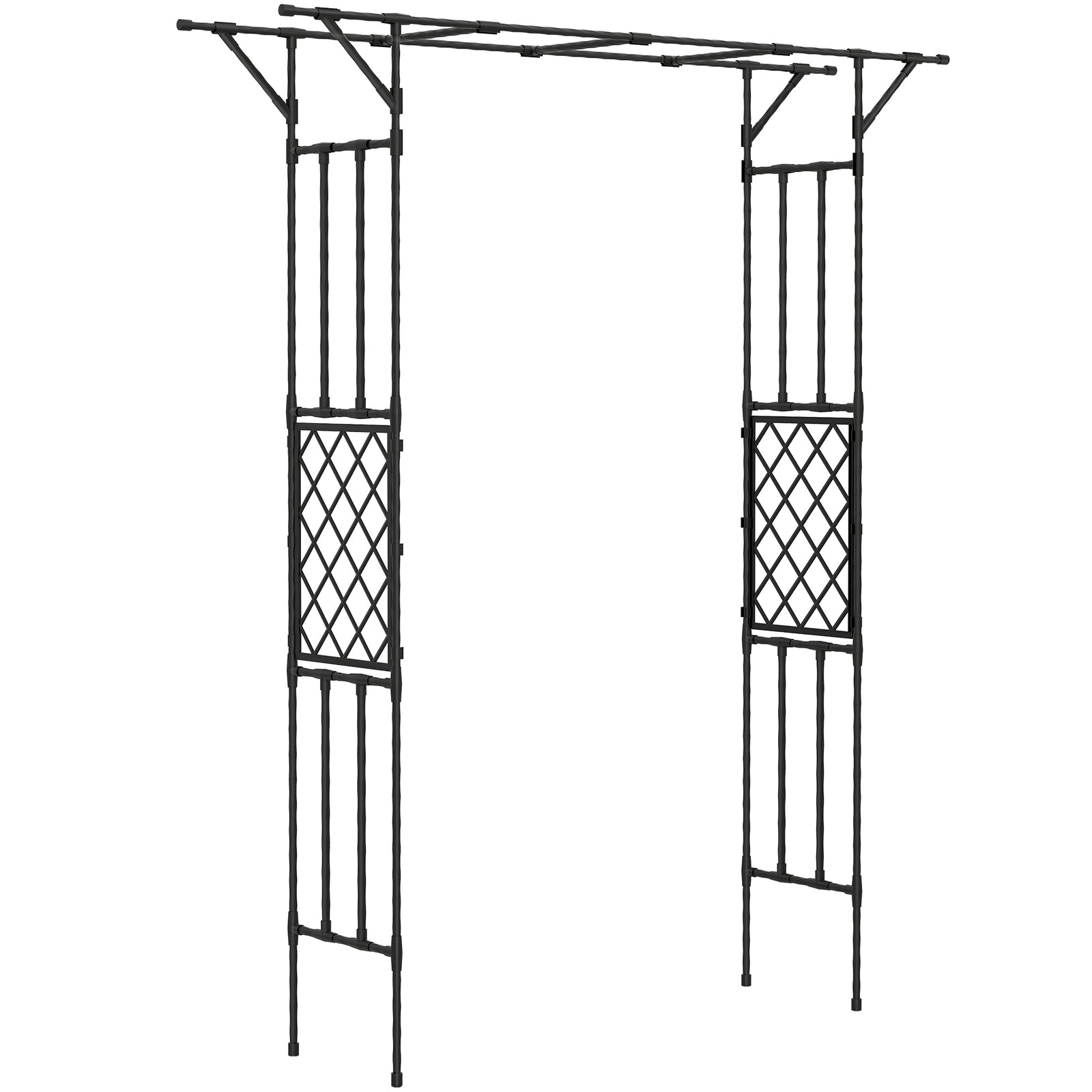 Outsunny Garden Arch, Rose Arch, 180 X 40 X 215 Cm, Black