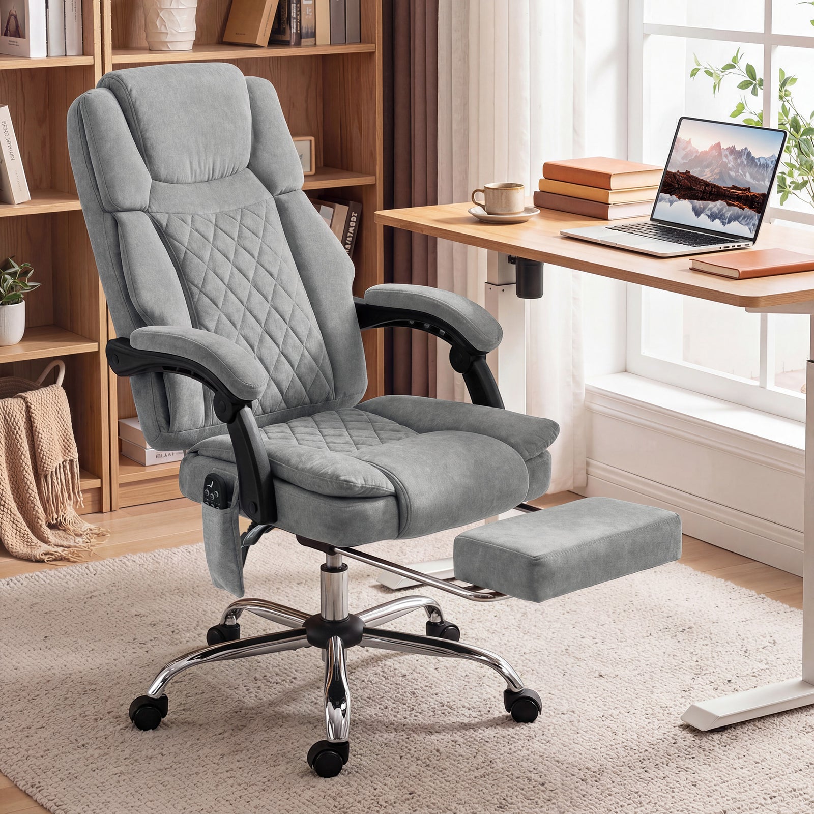 Executive Office Chair, Desk Chair With Massage And Heat | Grey