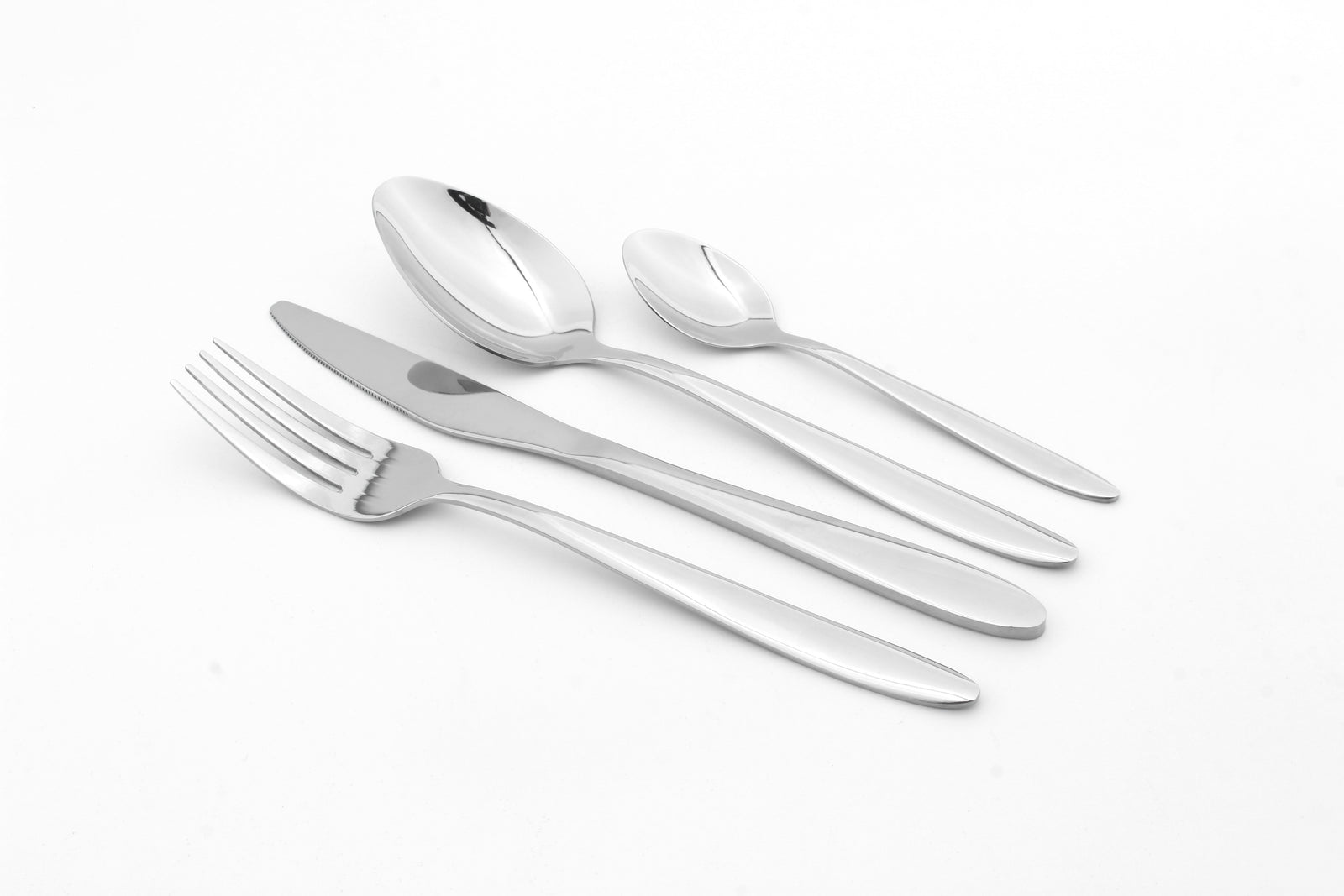Cutlery Set Fork Spoon Sets Anydate Pointed End | Set of 16 | Silver