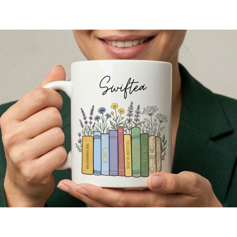 Dyzi Swiftea Book Themed Quote Ceramic Coffee Mug White
