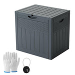 126l Waterproof Plastic Storage Box With Padlock – Rattan Texture Lockable Outdoor & Indoor Storage Container | Grey