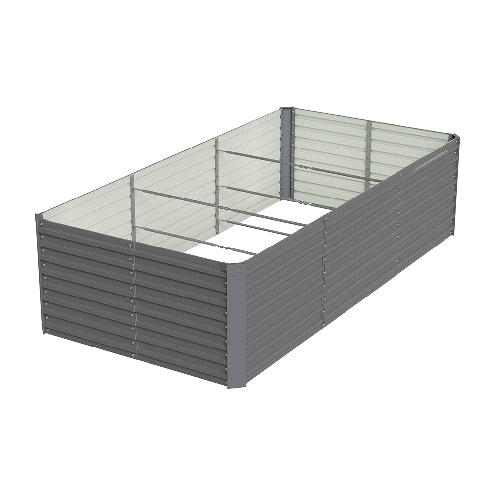 Rectangular Raised Garden Bed – Durable Steel Planter With Safe Edges, 240cm W X 120cm D X 60cm H, Spacious Vegetable Growing Area