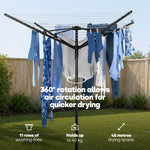 4-arm Garden Clothes Dryer With 45m Line