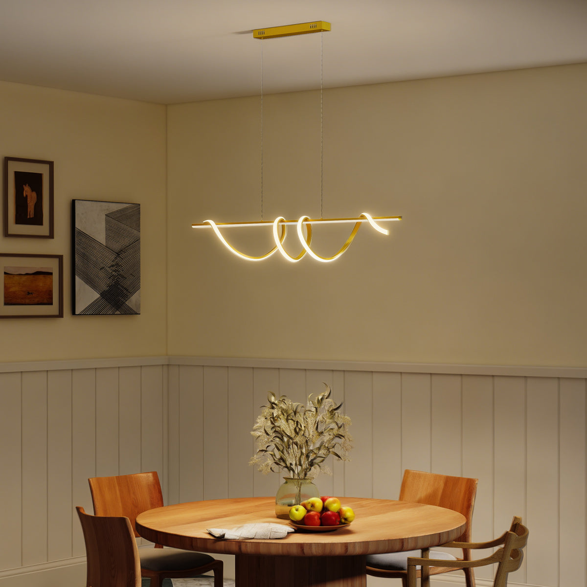 HOMCOM Pendant Light, Ceiling Light With 3 Colour Temperatures