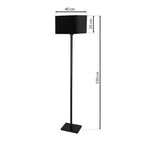 Napoli Floor Lamp Matt Black And Gold Hand Made High Quality Metal And Fabric Construction