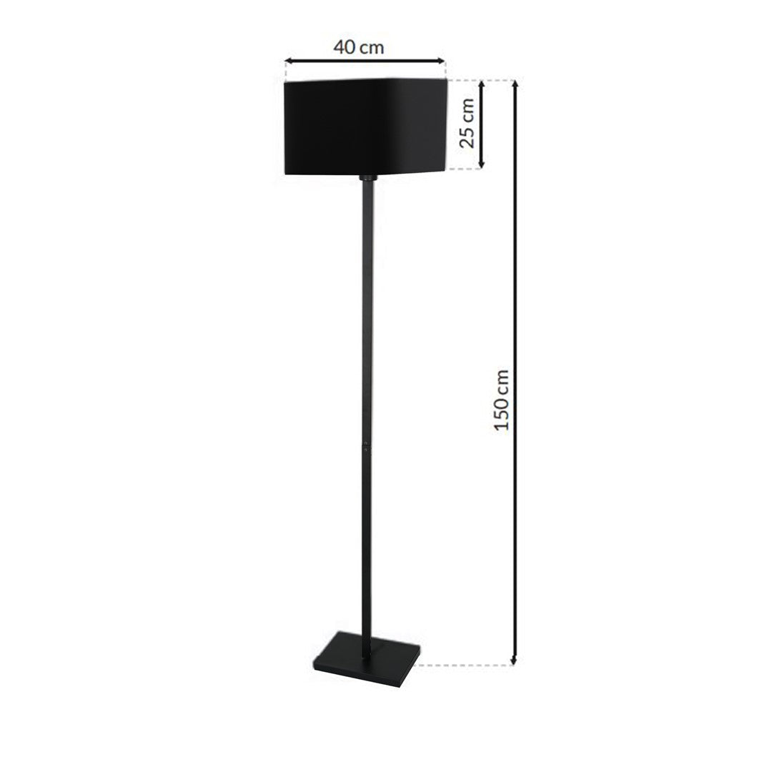 Napoli Floor Lamp Matt Black And Gold Hand Made High Quality Metal And Fabric Construction