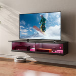 High Gloss Tv Stand Wall Mounted With Led | Black