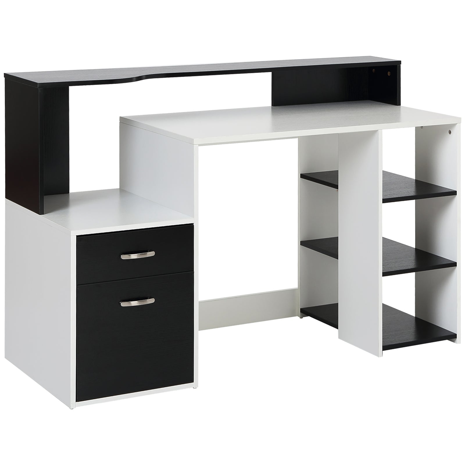 Multi-storage & Workstation Desk Table Storage Shelves Home | Black
