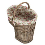 Wicker Antique Wash Finished Stair Basket | Pink