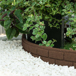 Recycled Rubber Brick Effect Garden Edging Border 1.2m | Set of 8 | Brown