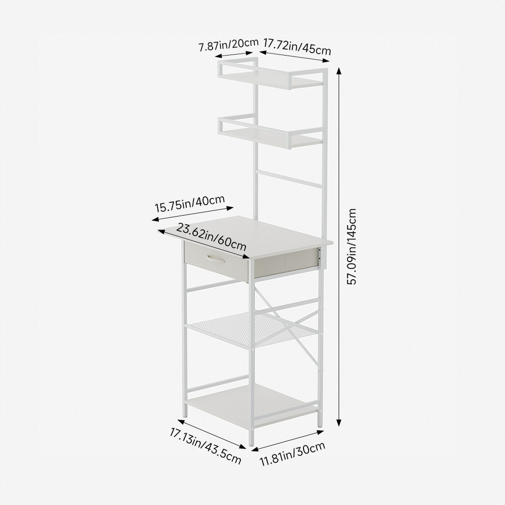 4-tier Open Shelves Dressing Table With Drawer