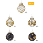 25pcs Christmas Ball Ornament Set | Black & Gold