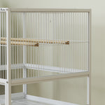 Bird Cage Parrot Cage With Rolling Stand Acrylic Viewing Panels White