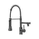 Stainless Steel Kitchen Faucet With Pull Down Spring Spout And Pot Filler | Grey